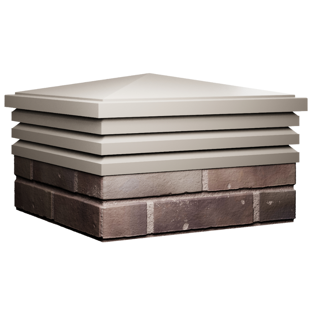 Колпак Zking Бона ХайТек Бежевый на столб 2х2 кирпича (513х513мм) в Чусовом фото