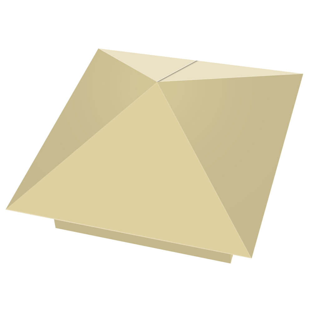 Колпак металлический 400х400мм RAL1014 Бежевый заборный Чусовой фото