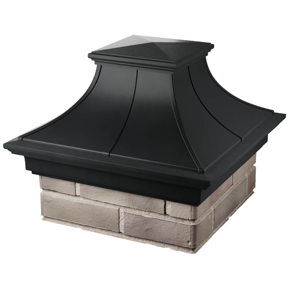 Колпак Zking Монблан Премиум Черный на столб 1.5х1.5 кирпича (385х385мм) в Чусовом фото