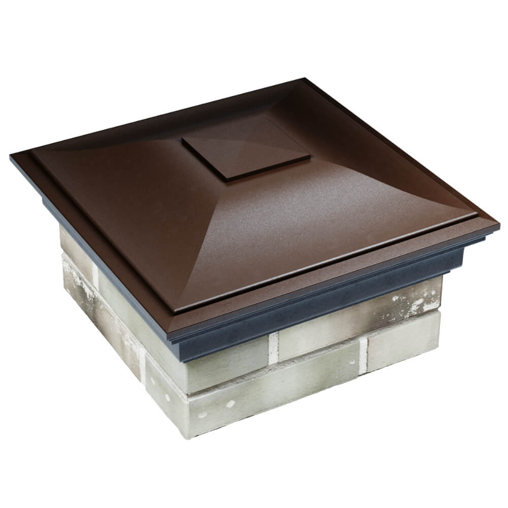 Колпак Zking Монблан Коричневый на столб 1.5х1.5 кирпича (385х385мм) в Чусовом фото