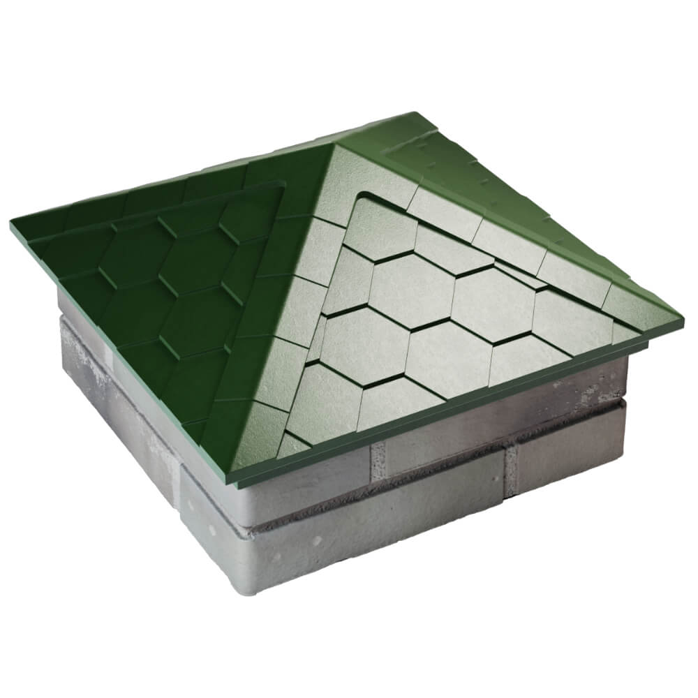 Колпак Zking Эверест Зеленый на столб 1.5х1.5 кирпича (390х390мм) в Чусовом фото