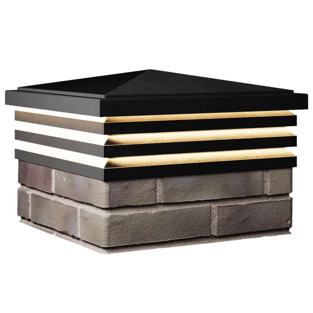 Колпак Zking Бона ХайТек Черный на столб 1.5х1.5 кирпича (385х385мм) с подсветкой в Чусовом фото