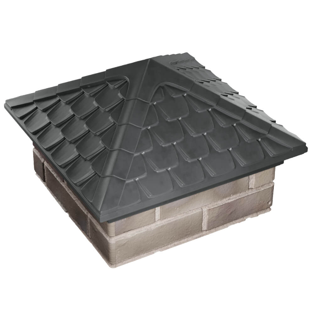 Колпак Zking Эльбрус Серый на столб 1.5х1.5 кирпича (385х385мм) в Чусовом фото