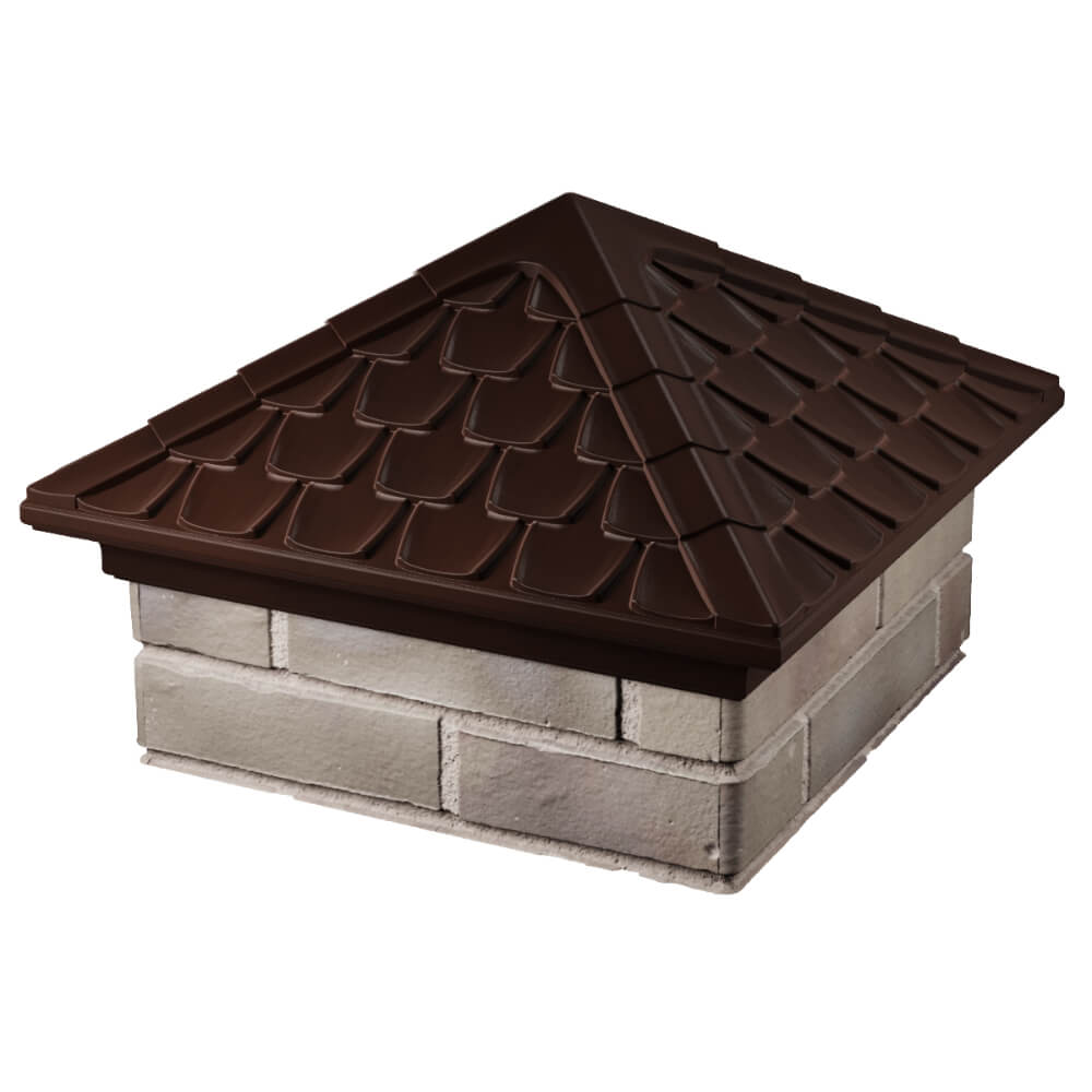 Колпак Zking Эльбрус Коричневый на столб 1.5х1.5 кирпича (385х385мм) в Чусовом фото