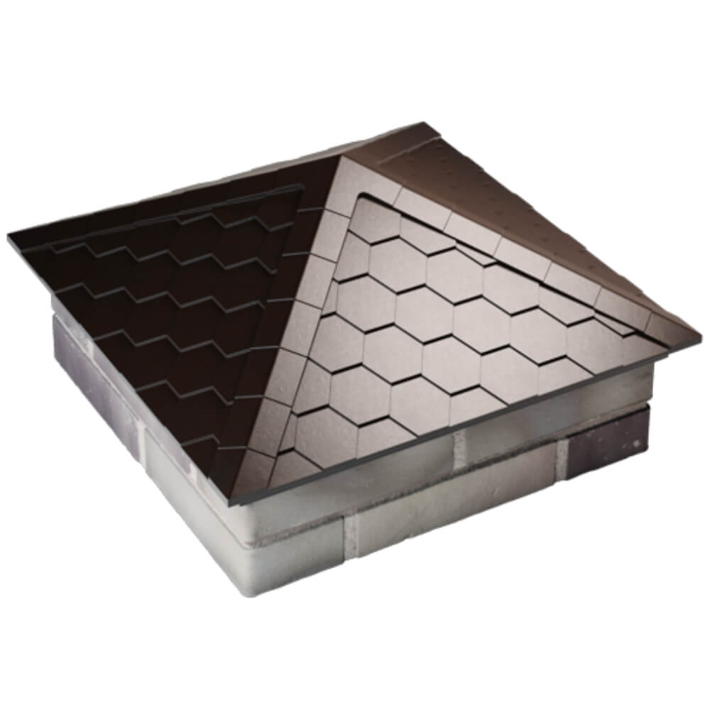 Колпак Zking Эверест Коричневый на столб 2х2 кирпича (535х535мм) Чусовой фото