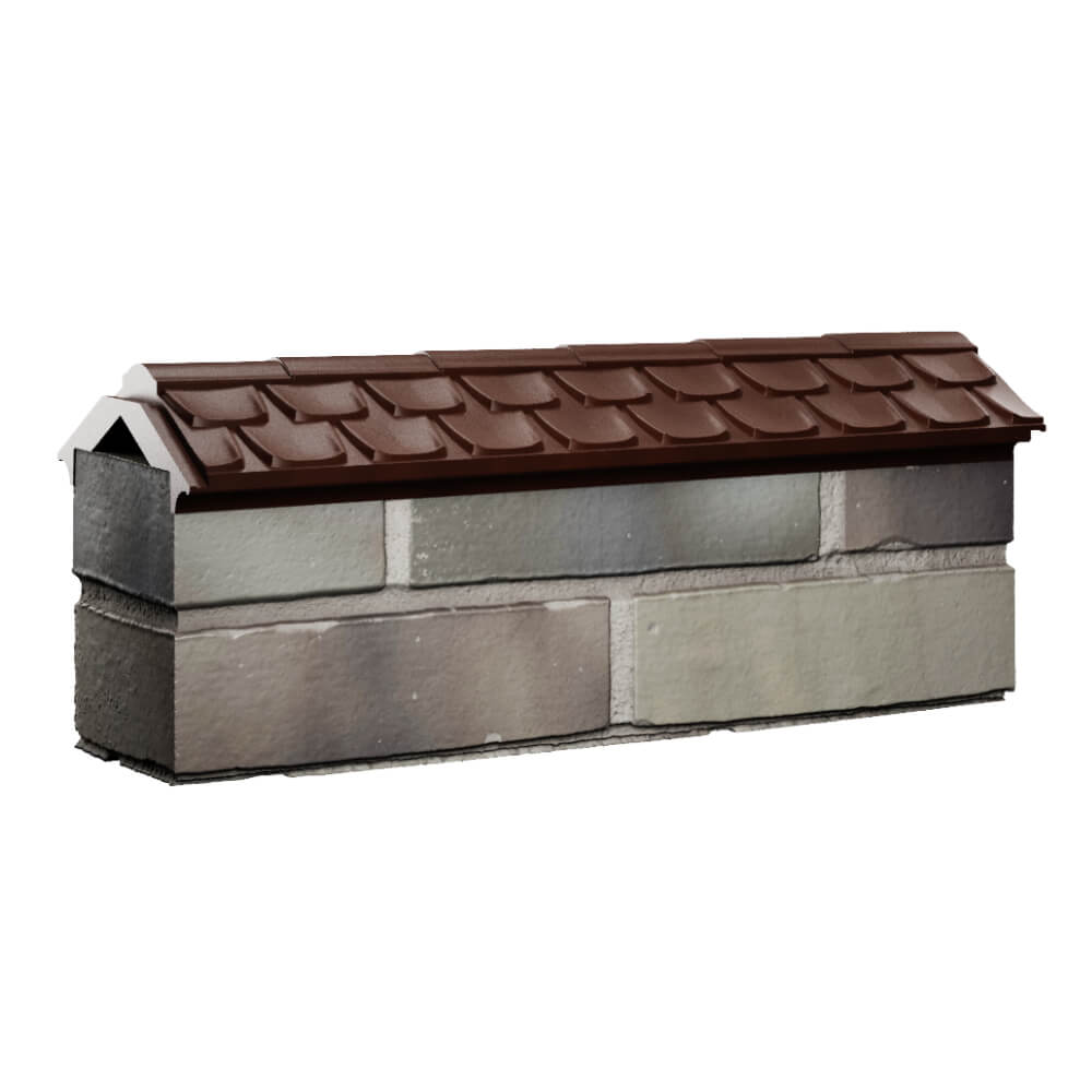 Парапет Zking Эльбрус Коричневый с посадкой на 0.5 кирпича (130мм) Чусовой фото