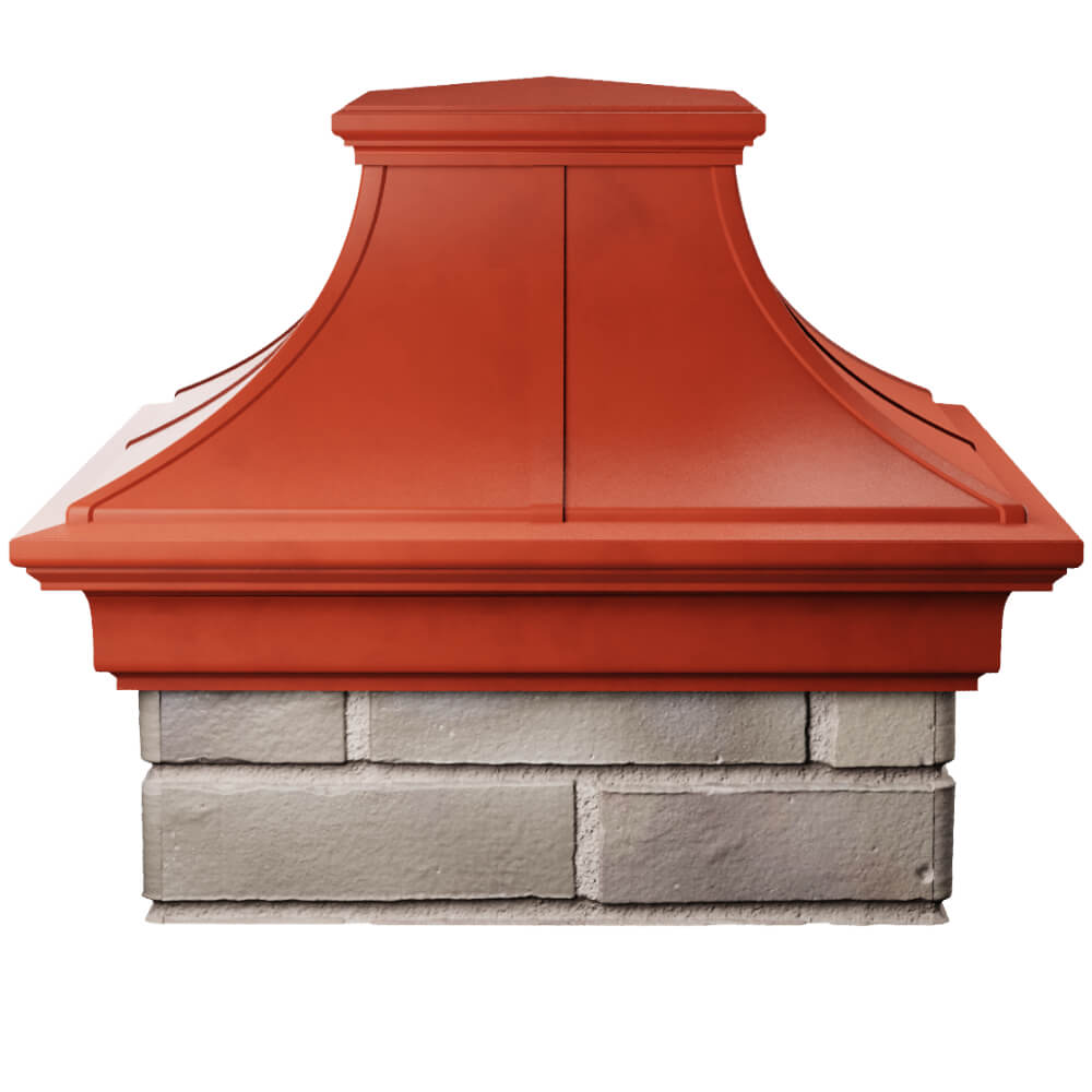 Колпак Zking Монблан Премиум Красный на столб 1.5х1.5 кирпича (385х385мм) Чусовой фото
