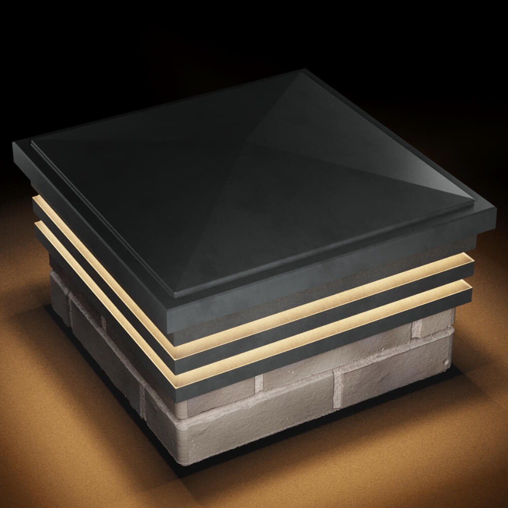 Колпак Zking Бона ХайТек Серый на столб 1.5х1.5 кирпича (385х385мм) с подсветкой в Чусовом фото