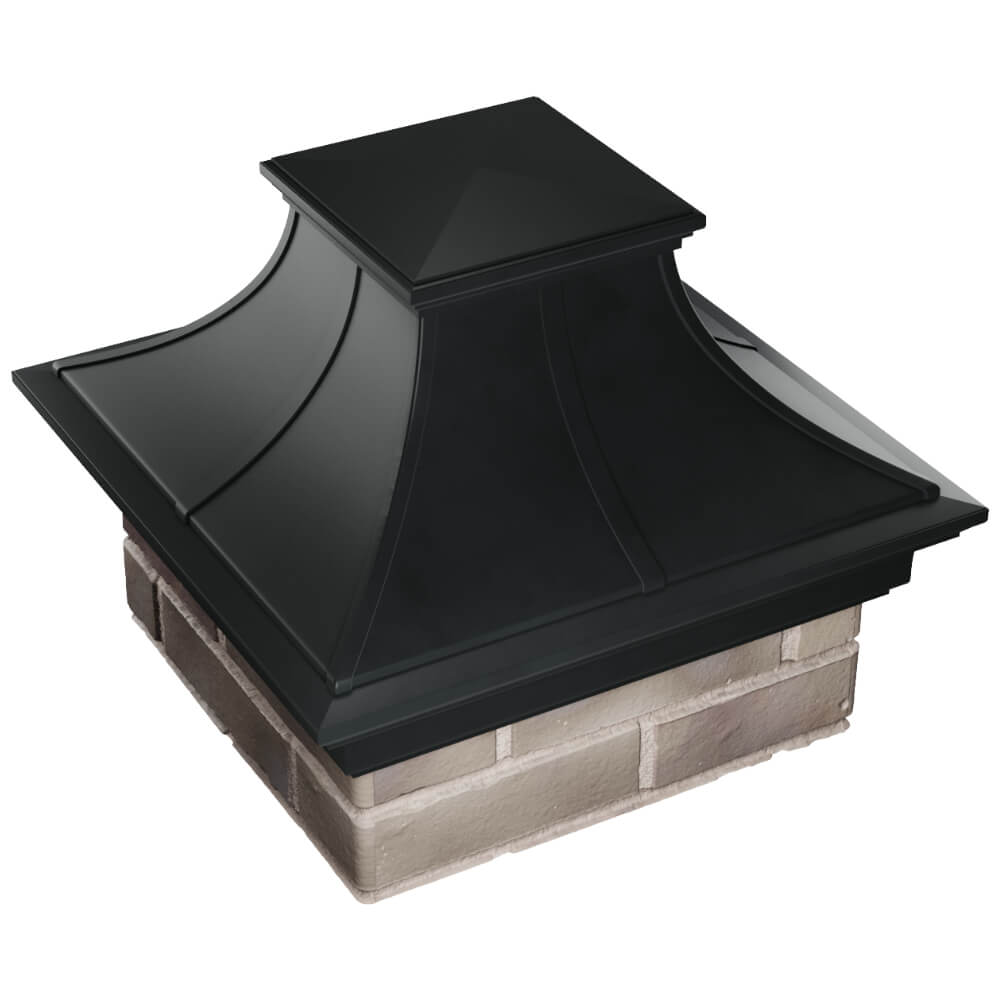 Колпак Zking Монблан Премиум Черный на столб 1.5х1.5 кирпича (385х385мм) в Чусовом фото