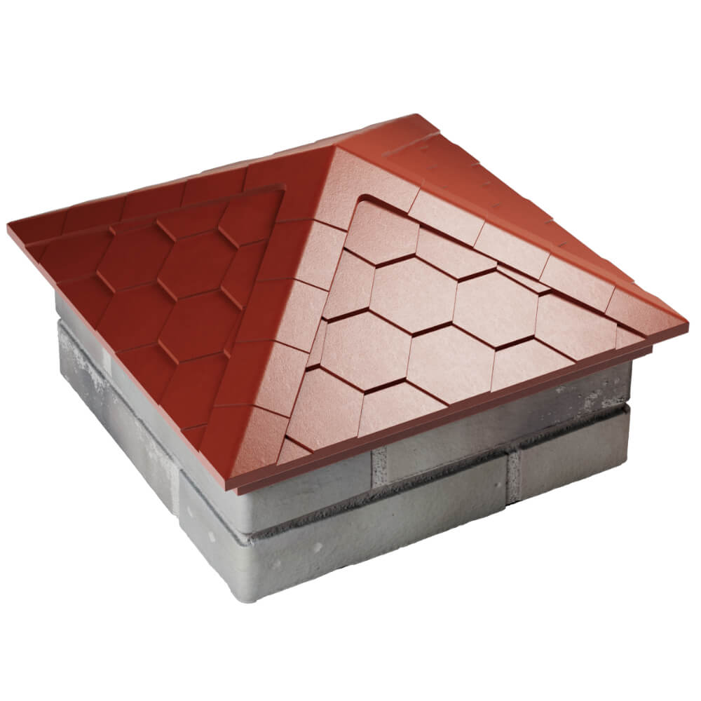 Колпак Zking Эверест Красный на столб 1.5х1.5 кирпича (390х390мм) в Чусовом фото