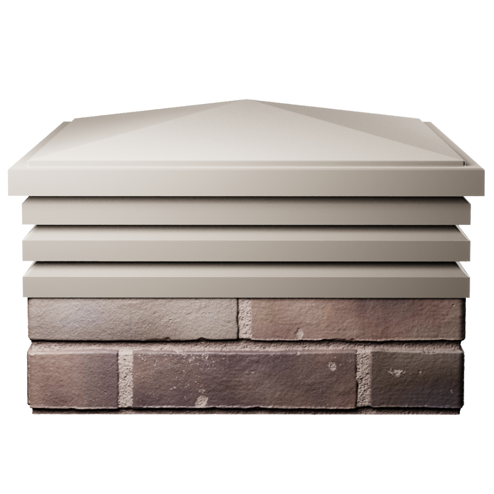 Колпак Zking Бона ХайТек Бежевый на столб 2х2 кирпича (513х513мм) Чусовой фото