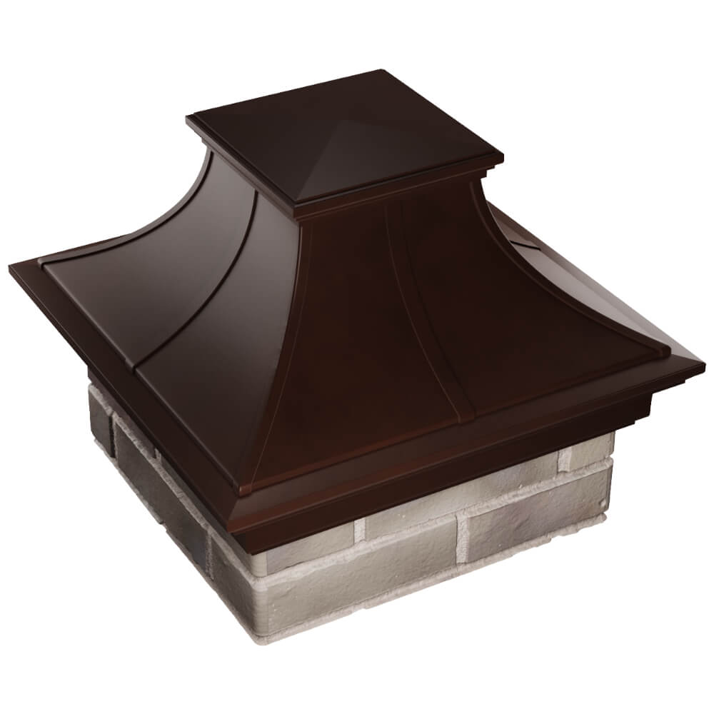 Колпак Zking Монблан Премиум Коричневый на столб 1.5х1.5 кирпича (385х385мм) в Чусовом фото