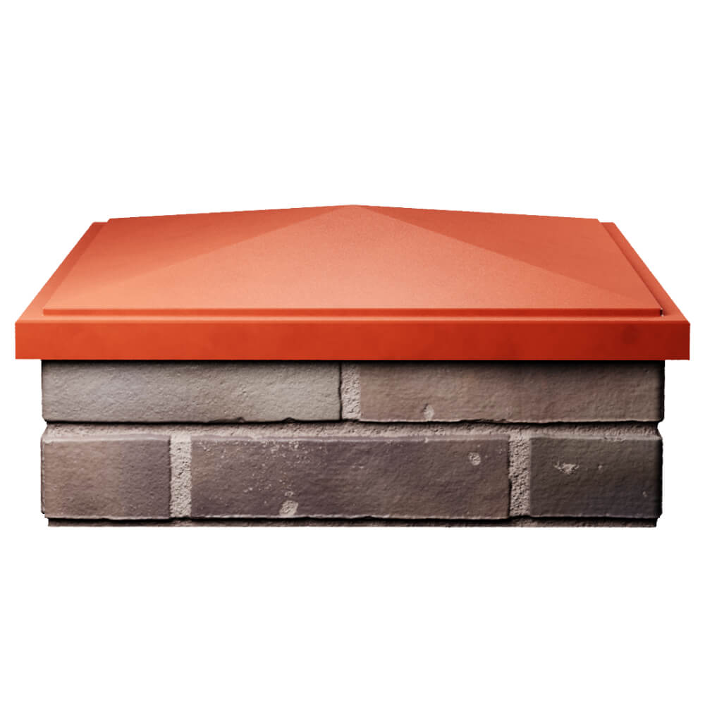 Колпак Zking БонаМоно Красный на столб 2х2 кирпича (515х515, 530х530мм) Чусовой фото