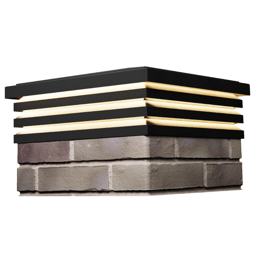 Колпак Zking Бона ХайТек Черный на столб 1.5х1.5 кирпича (385х385мм) с подсветкой в Чусовом фото