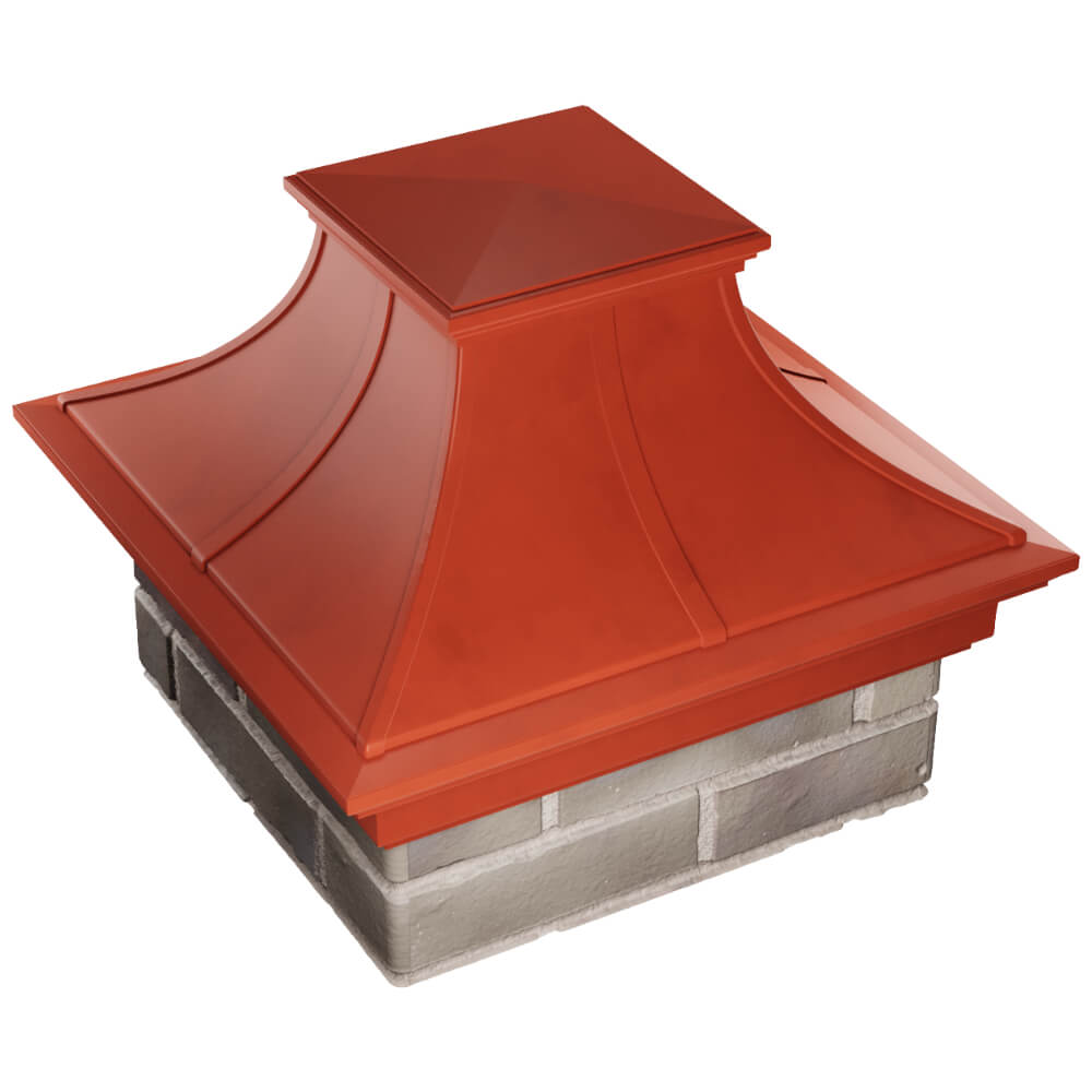 Колпак Zking Монблан Премиум Красный на столб 1.5х1.5 кирпича (385х385мм) в Чусовом фото