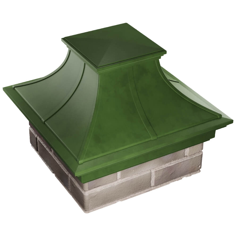Колпак Zking Монблан Премиум Зеленый на столб 1.5х1.5 кирпича (385х385мм) в Чусовом фото