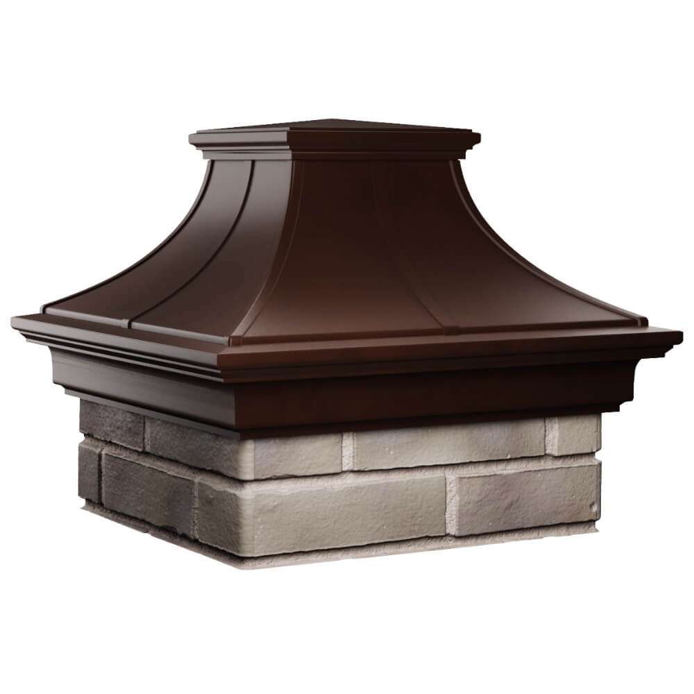 Колпак Zking Монблан Премиум Коричневый на столб 1.5х1.5 кирпича (385х385мм) в Чусовом фото