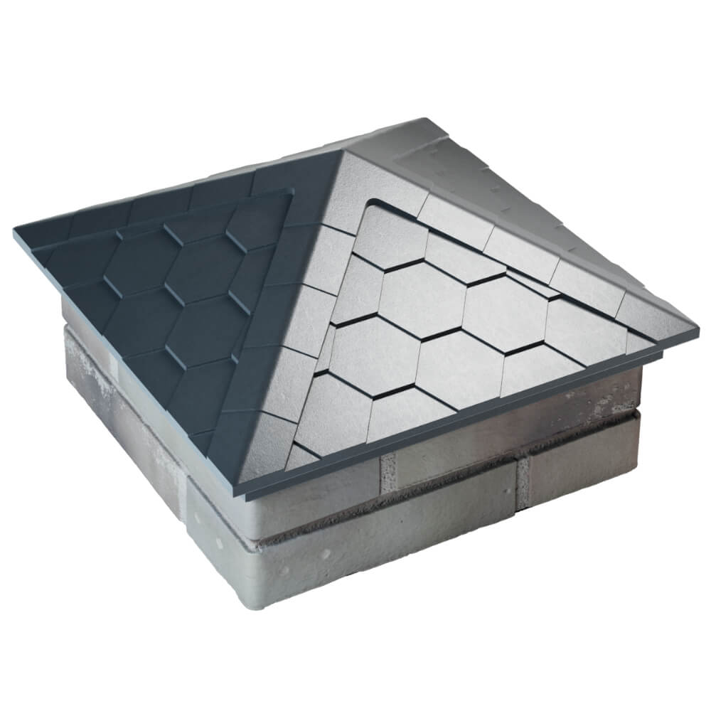 Колпак Zking Эверест Серый на столб 1.5х1.5 кирпича (390х390мм) в Чусовом фото