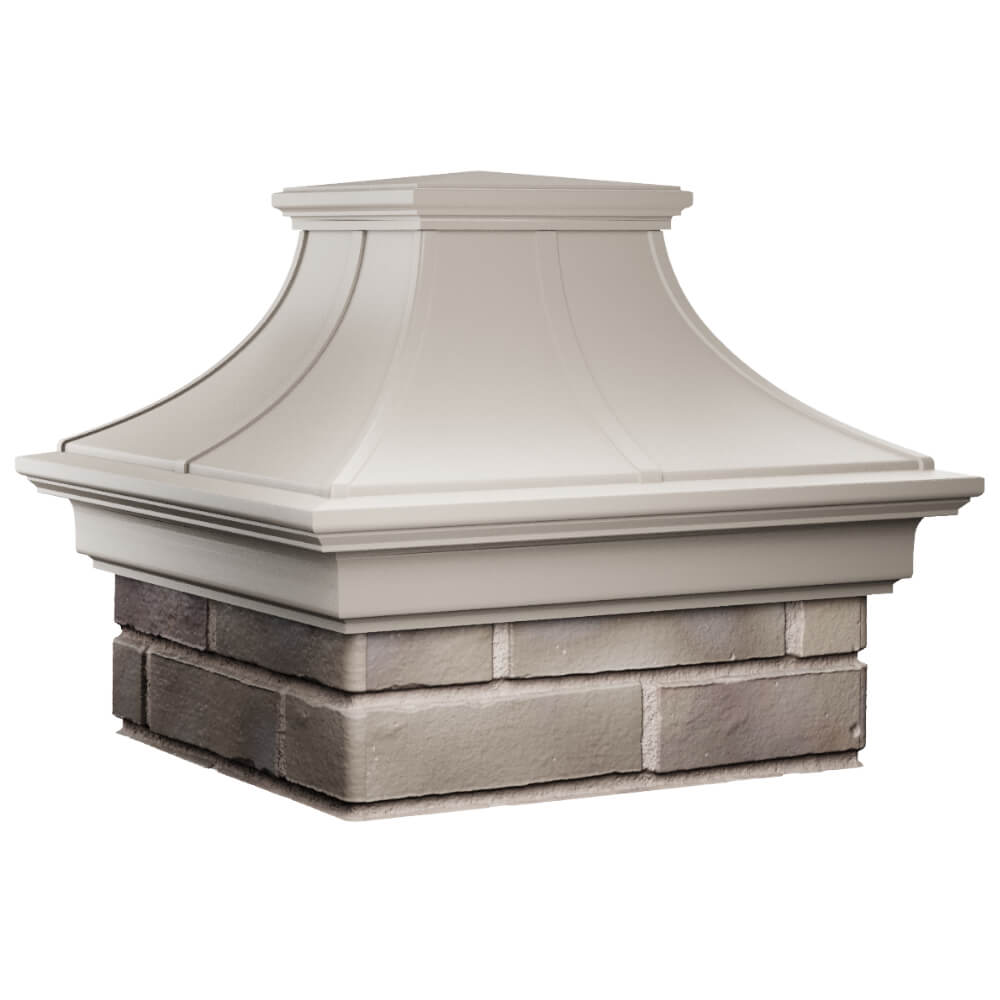 Колпак Zking Монблан Премиум Бежевый на столб 1.5х1.5 кирпича (385х385мм) в Чусовом фото