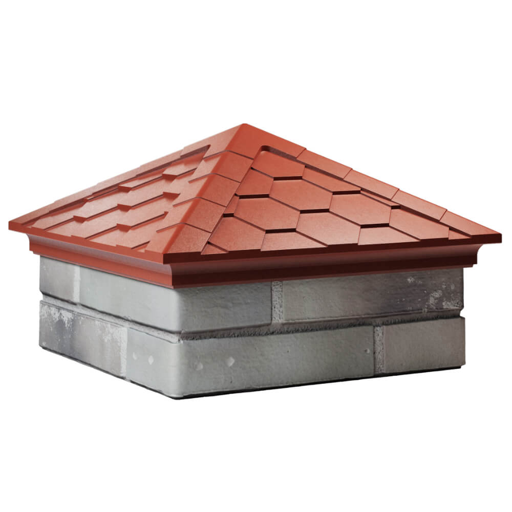 Колпак Zking Эверест Красный на столб 1.5х1.5 кирпича (390х390мм) в Чусовом фото