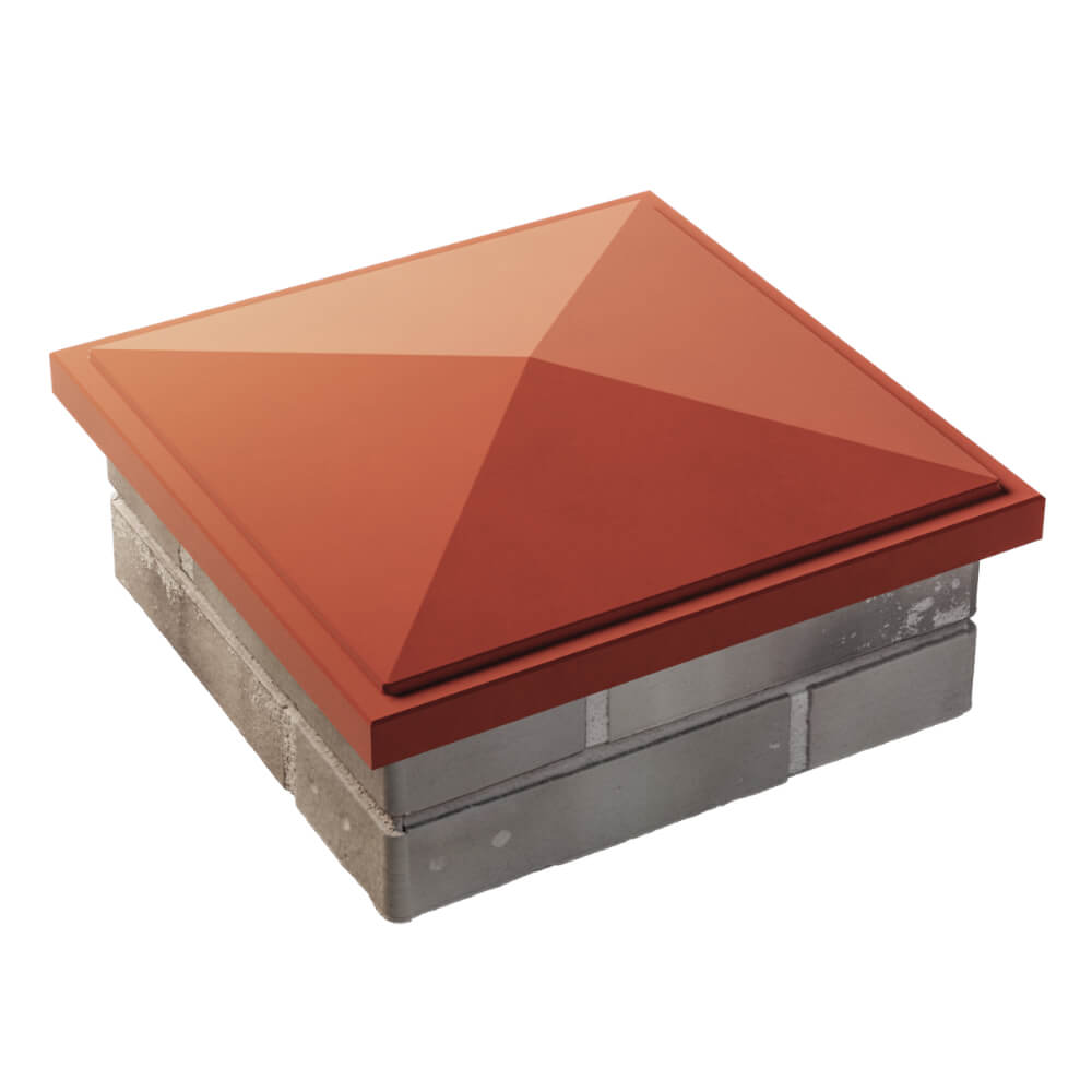 Колпак Zking БонаМоно Красный на столб 1.5х1.5 кирпича (385х385, 400х400мм) в Чусовом фото