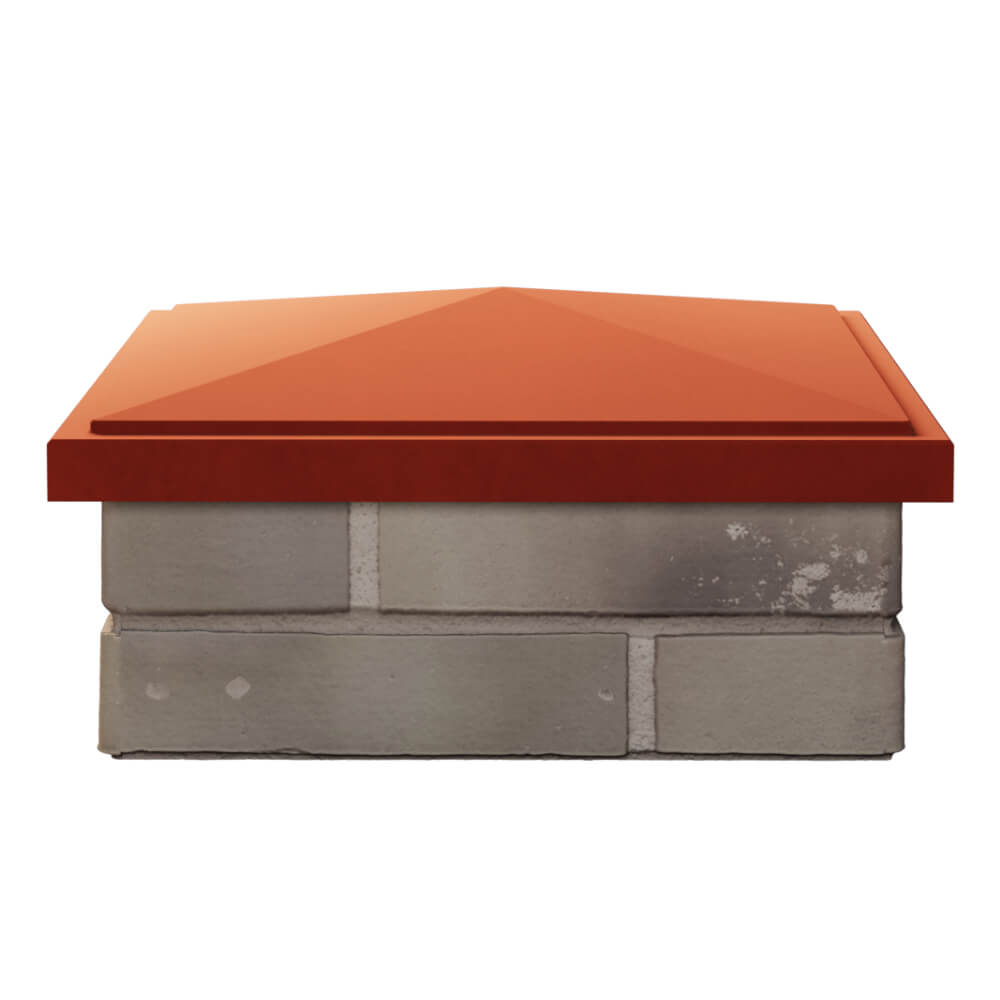 Колпак Zking БонаМоно Красный на столб 1.5х1.5 кирпича (385х385, 400х400мм) Чусовой фото