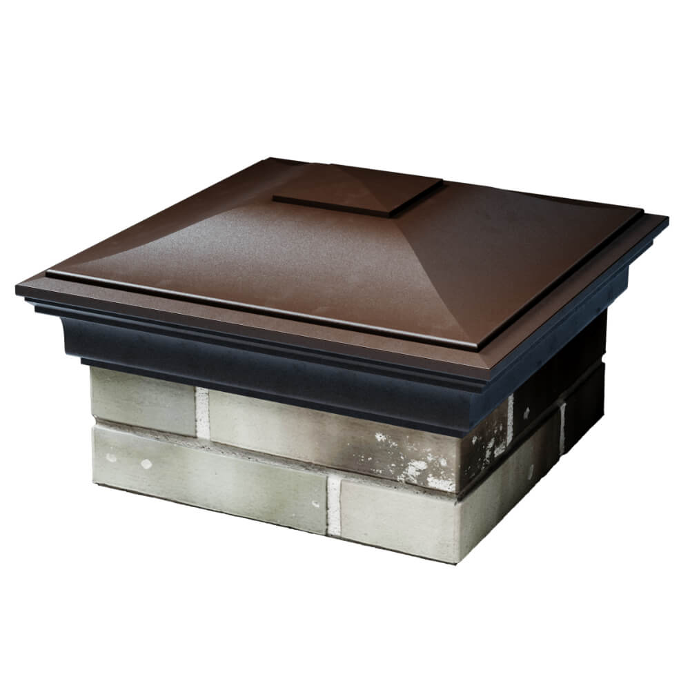 Колпак Zking Монблан Коричневый на столб 1.5х1.5 кирпича (385х385мм) в Чусовом фото