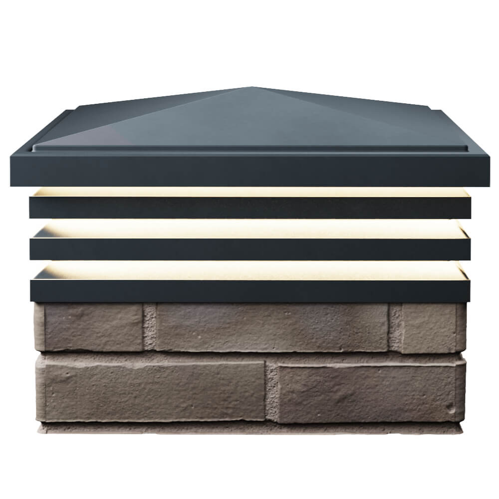 Колпак Zking Бона ХайТек Серый на столб 1.5х1.5 кирпича (385х385мм) с подсветкой в Чусовом фото