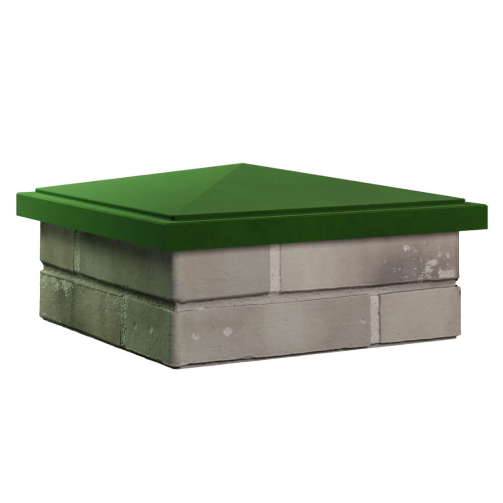 Колпак Zking БонаМоно Зеленый на столб 1.5х1.5 кирпича (385х385, 400х400мм) в Чусовом фото