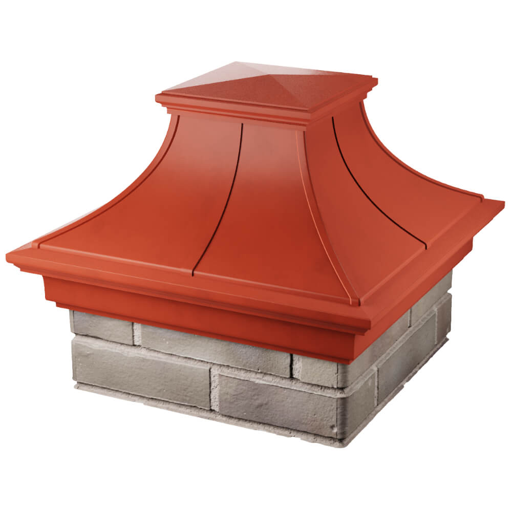 Колпак Zking Монблан Премиум Красный на столб 1.5х1.5 кирпича (385х385мм) в Чусовом фото