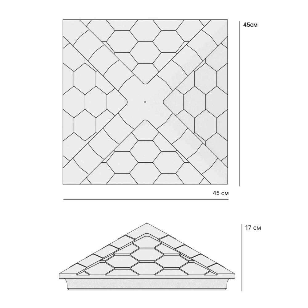 Колпак Zking Эверест Серый на столб 1.5х1.5 кирпича (390х390мм) в Чусовом фото