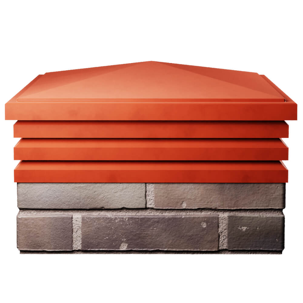 Колпак Zking Бона ХайТек Красный на столб 2х2 кирпича (513х513мм) Чусовой фото