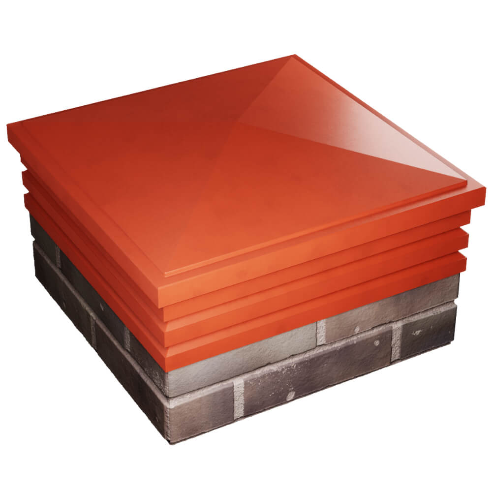 Колпак Zking Бона ХайТек Красный на столб 2х2 кирпича (513х513мм) в Чусовом фото