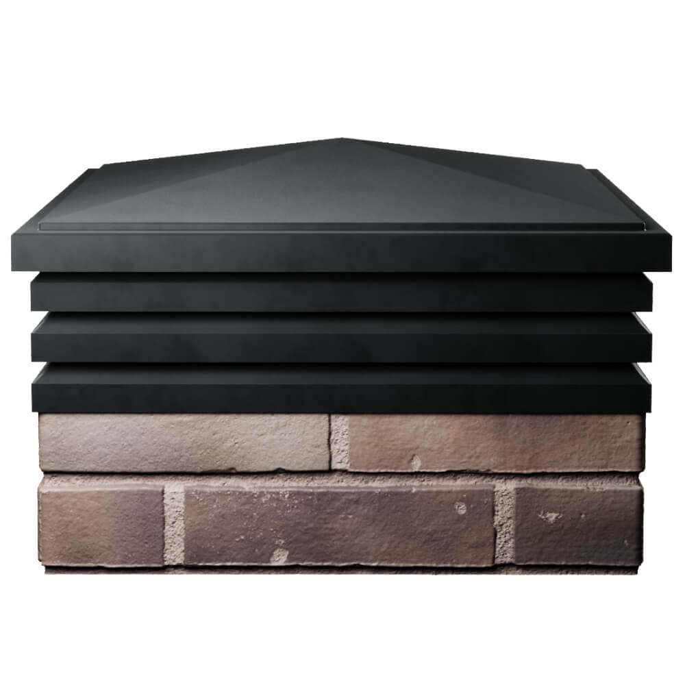 Колпак Zking Бона ХайТек Черный на столб 2х2 кирпича (513х513мм) Чусовой фото