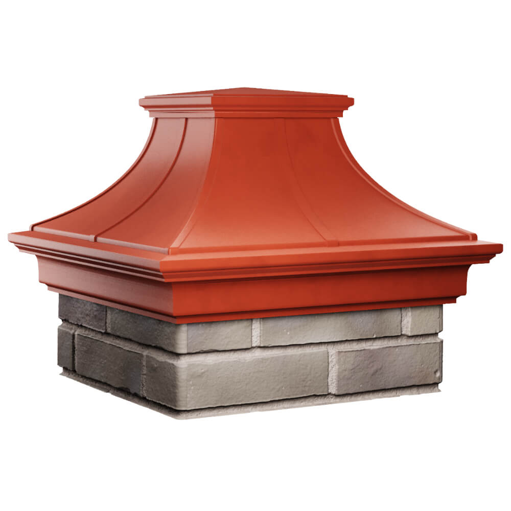 Колпак Zking Монблан Премиум Красный на столб 1.5х1.5 кирпича (385х385мм) в Чусовом фото