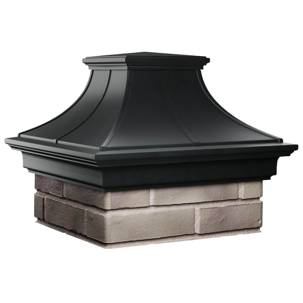 Колпак Zking Монблан Премиум Черный на столб 1.5х1.5 кирпича (385х385мм) в Чусовом фото