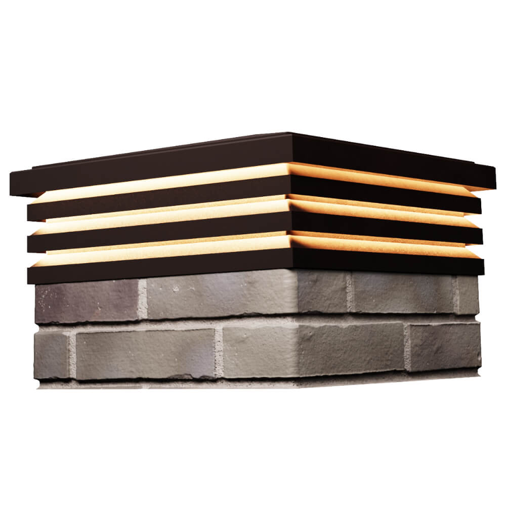 Колпак Zking Бона ХайТек Коричневый на столб 1.5х1.5 кирпича (385х385мм) с подсветкой в Чусовом фото