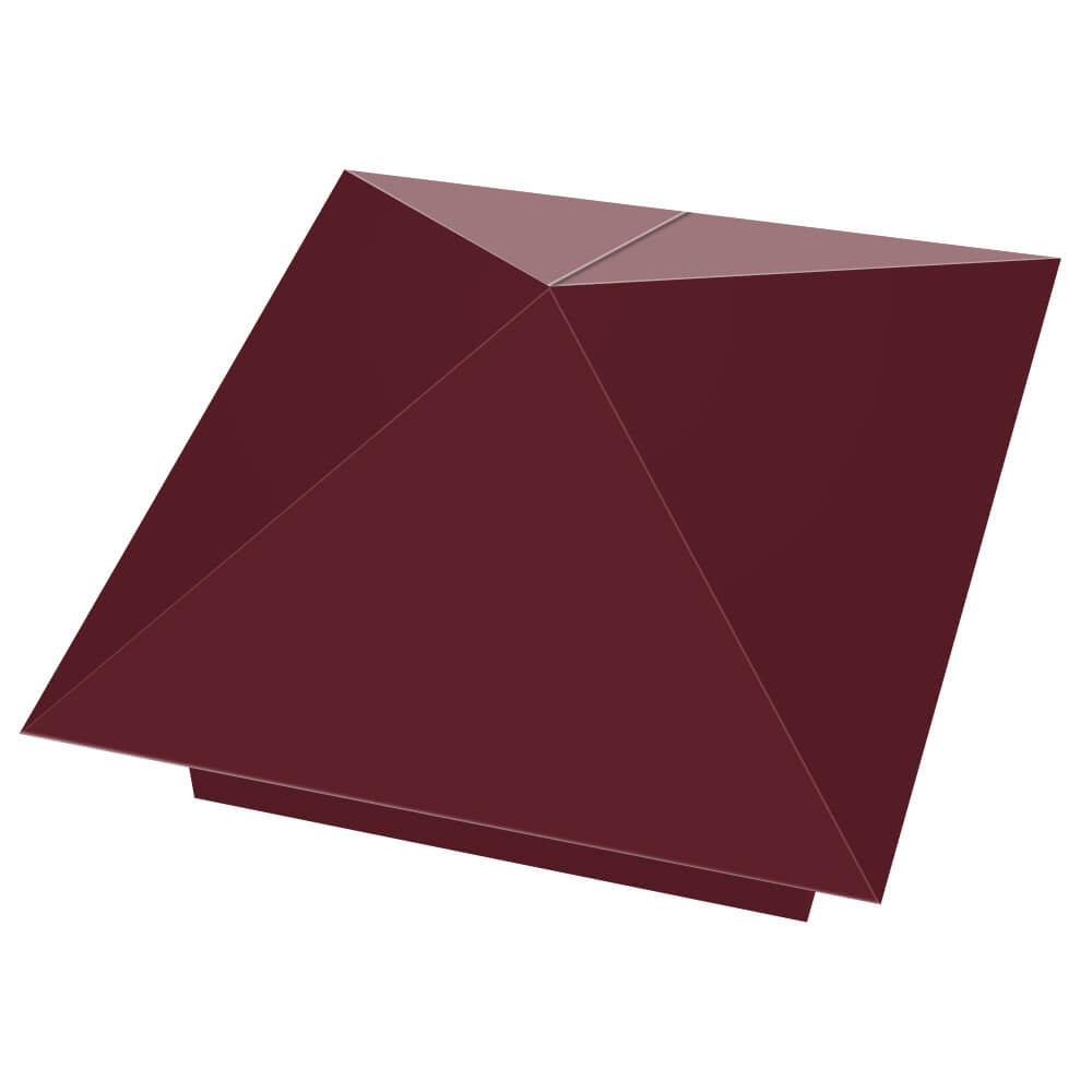 Колпак металлический 390х390мм RAL3005 Красное Вино заборный Чусовой фото