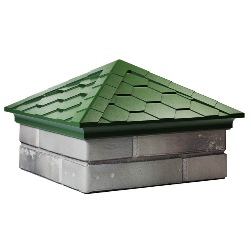 Колпак Zking Эверест Зеленый на столб 1.5х1.5 кирпича (390х390мм) в Чусовом фото