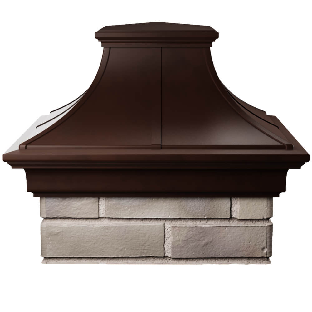 Колпак Zking Монблан Премиум Коричневый на столб 1.5х1.5 кирпича (385х385мм) Чусовой фото