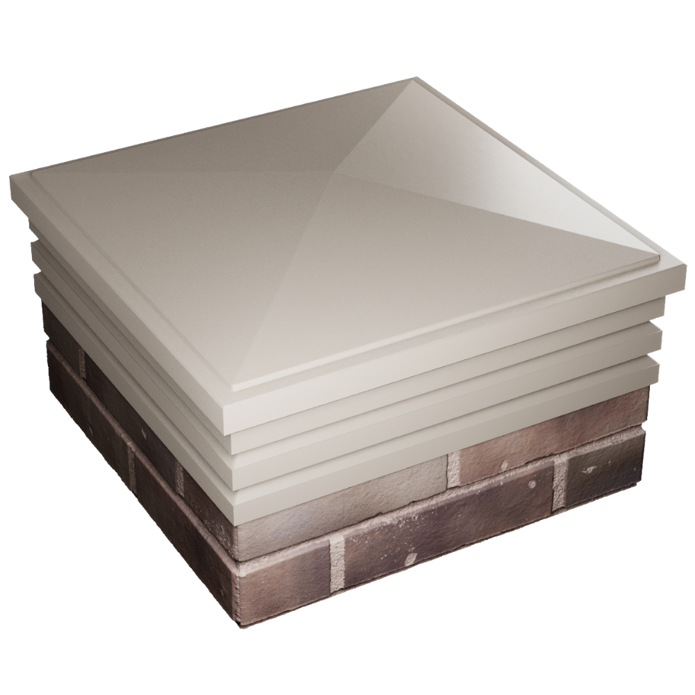 Колпак Zking Бона ХайТек Бежевый на столб 2х2 кирпича (513х513мм) в Чусовом фото