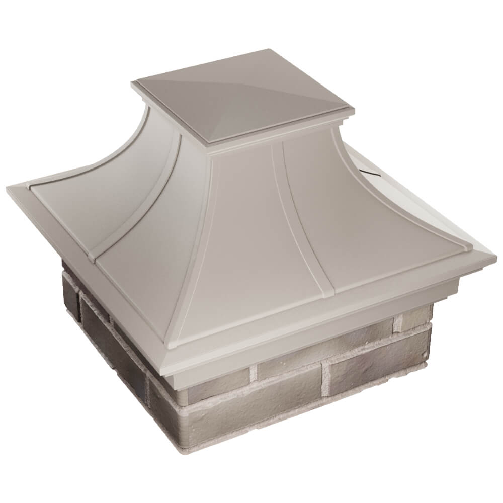 Колпак Zking Монблан Премиум Бежевый на столб 1.5х1.5 кирпича (385х385мм) в Чусовом фото