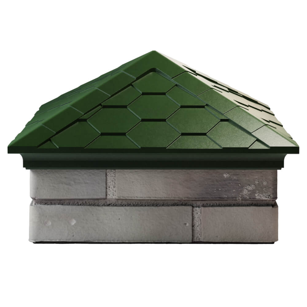 Колпак Zking Эверест Зеленый на столб 1.5х1.5 кирпича (390х390мм) Чусовой фото